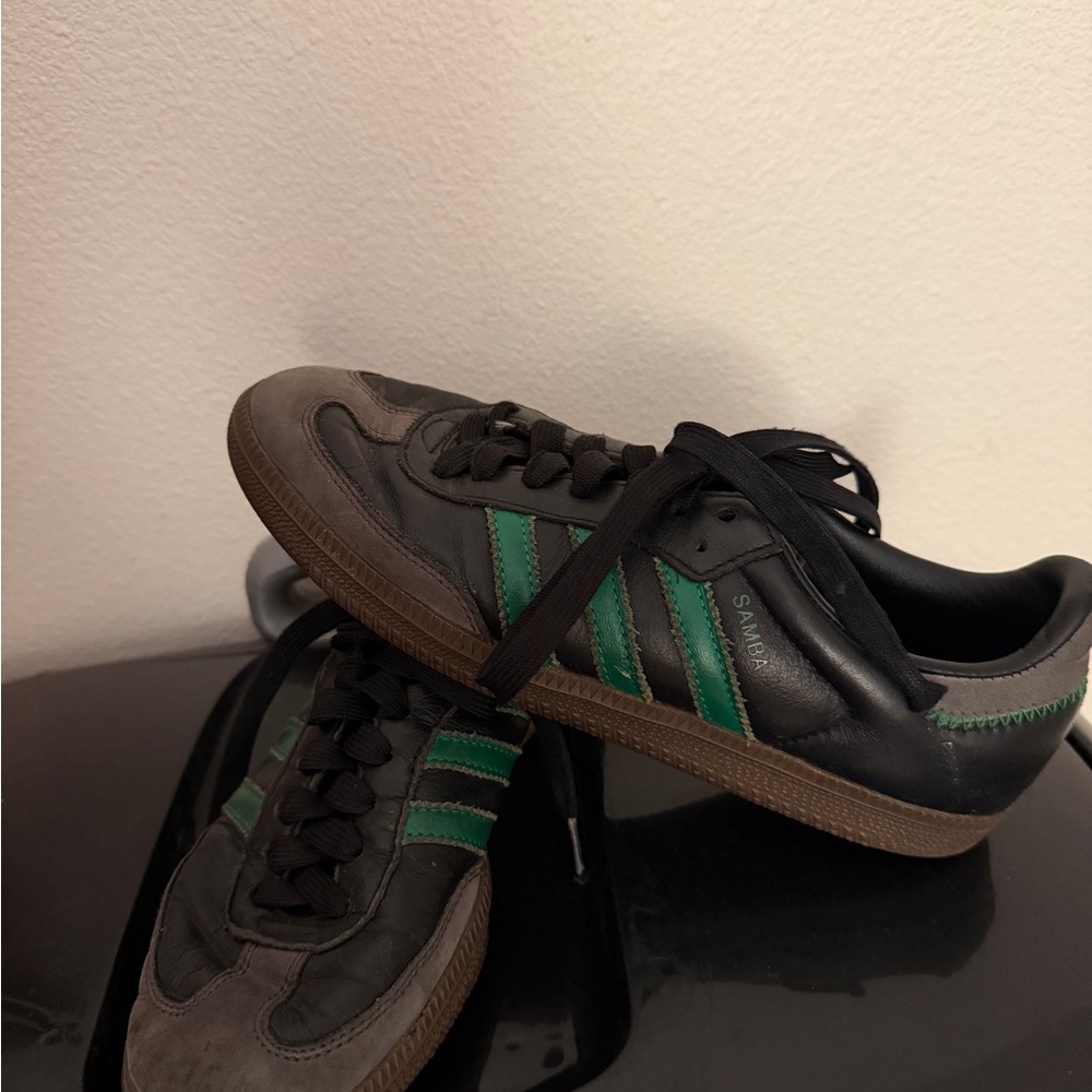 adidas Black and Green Sneakers
